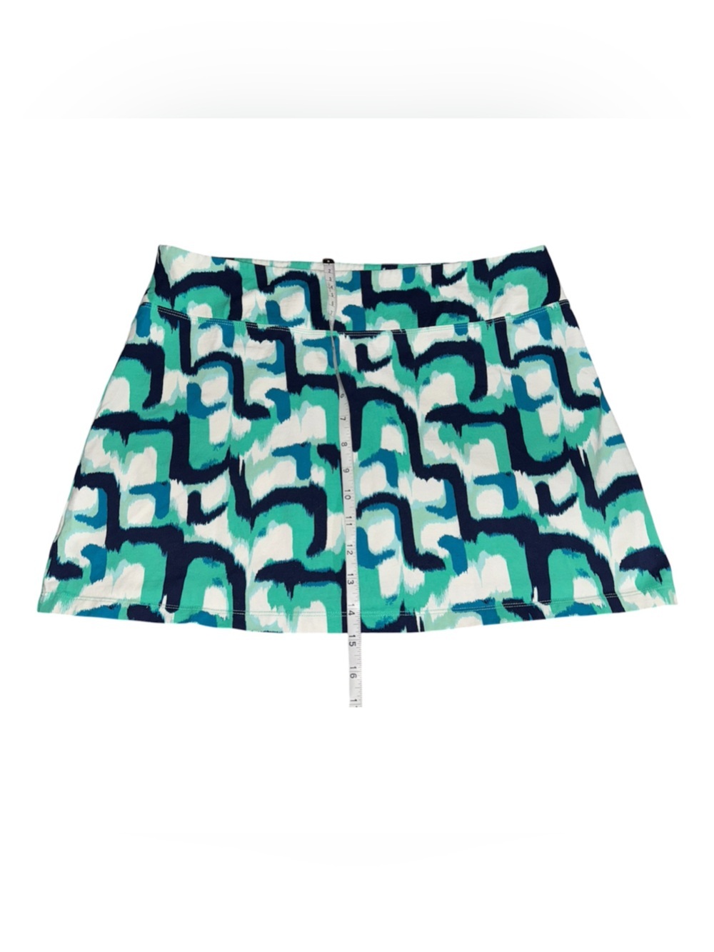 Patagonia Skirt Women M. Green Blue Abstract Organic Cotton Coastal Resort Soft - Picture 2 of 6